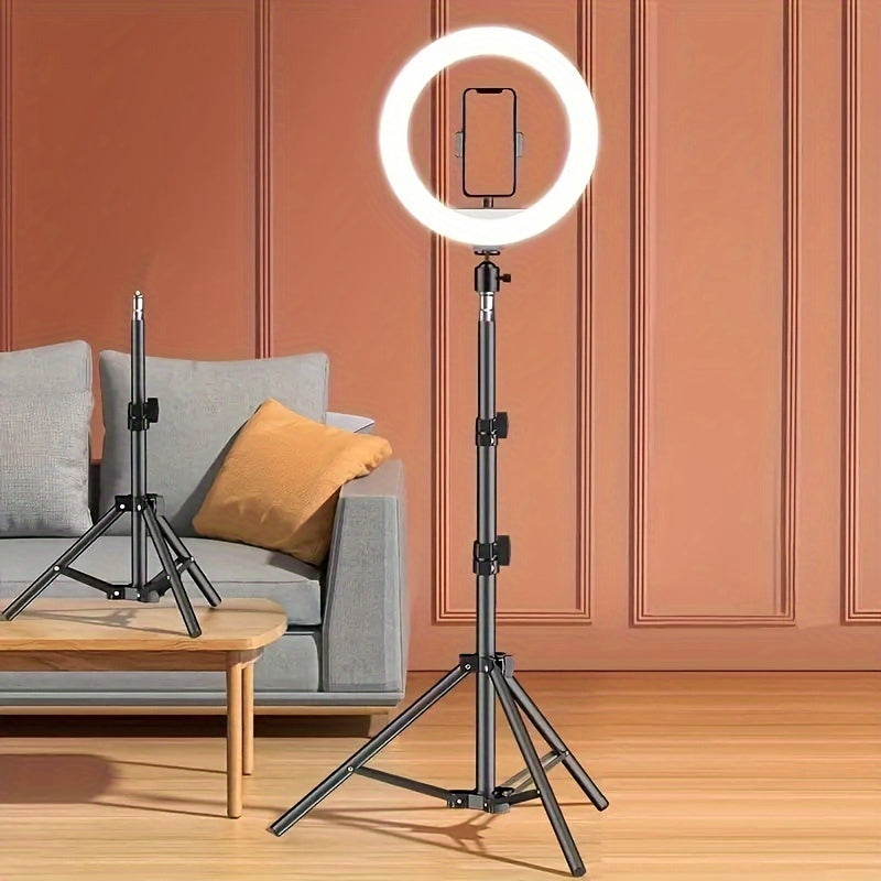 10 Inches LED Selfie Ring Light Kit - Photo & Video Kits with Flexible Tripod Stand, Phone Holder, and Adjustable Brightness for Perfect Portraits and Vlogging