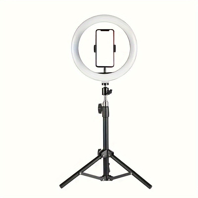 10 Inches LED Selfie Ring Light Kit - Photo & Video Kits with Flexible Tripod Stand, Phone Holder, and Adjustable Brightness for Perfect Portraits and Vlogging