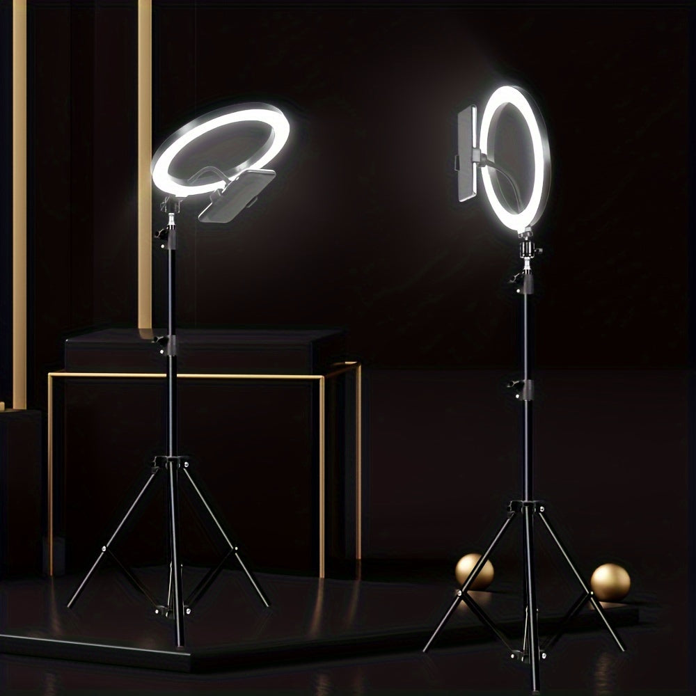 10 Inches LED Selfie Ring Light Kit - Photo & Video Kits with Flexible Tripod Stand, Phone Holder, and Adjustable Brightness for Perfect Portraits and Vlogging